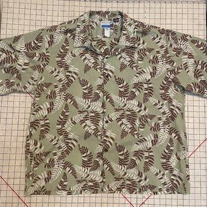Vintage Makapuu Sportswear Green Reverse Print Men's Pullover Hawaiian Shirt 3XL